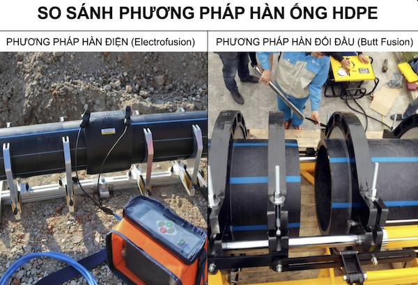 so sánh HDPE hàn đối đầu và hàn điện trở