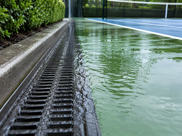 hệ thống thoát nước cho sân tennis